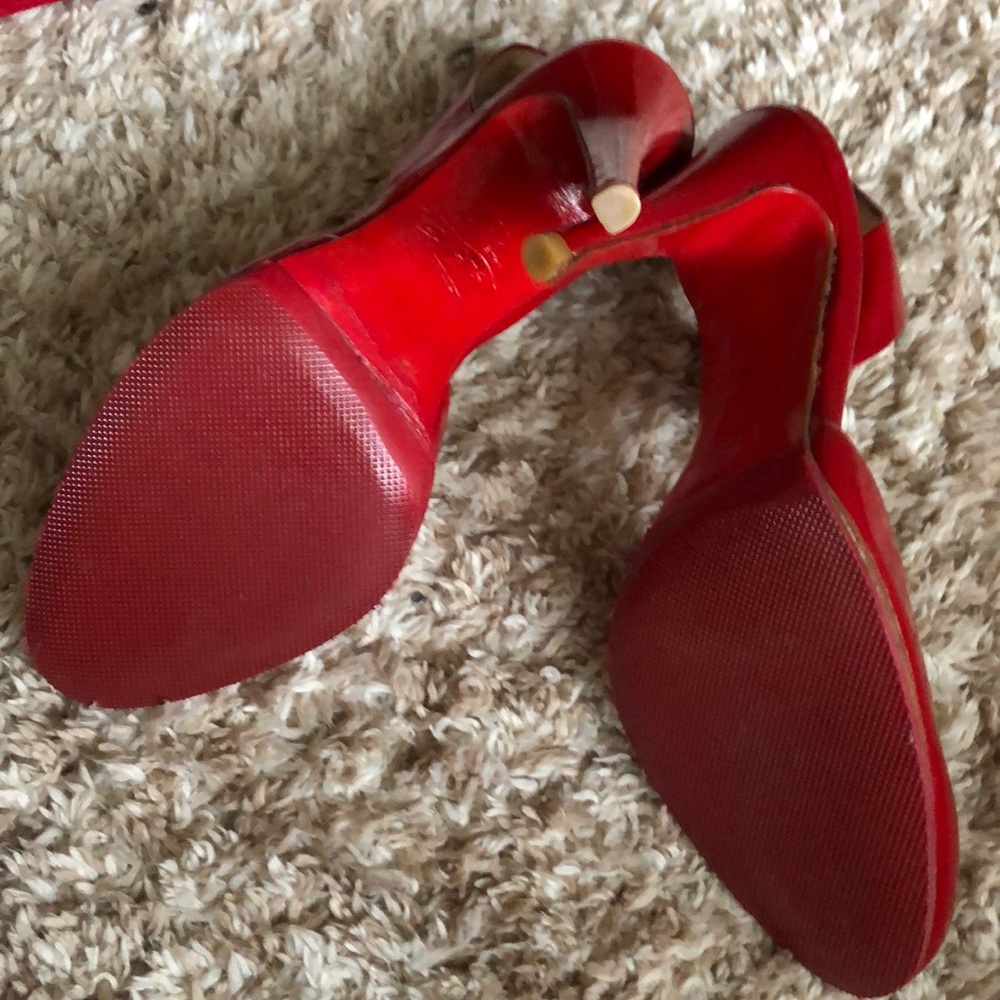 Red Sling Back Christian Louboutin Heels - Picture 5 of 8